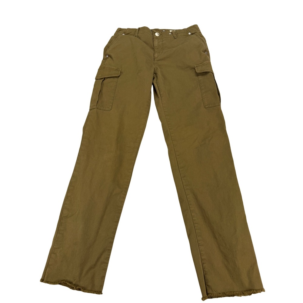 Rag & Bone New York Cargo Pants Olive Green Raw Hem Stretch Utility Women 26